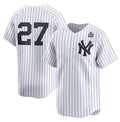 New York Yankees #27 Giancarlo Stanton White KLUNKIM 2024 World Series Home Limited Stitched Jersey