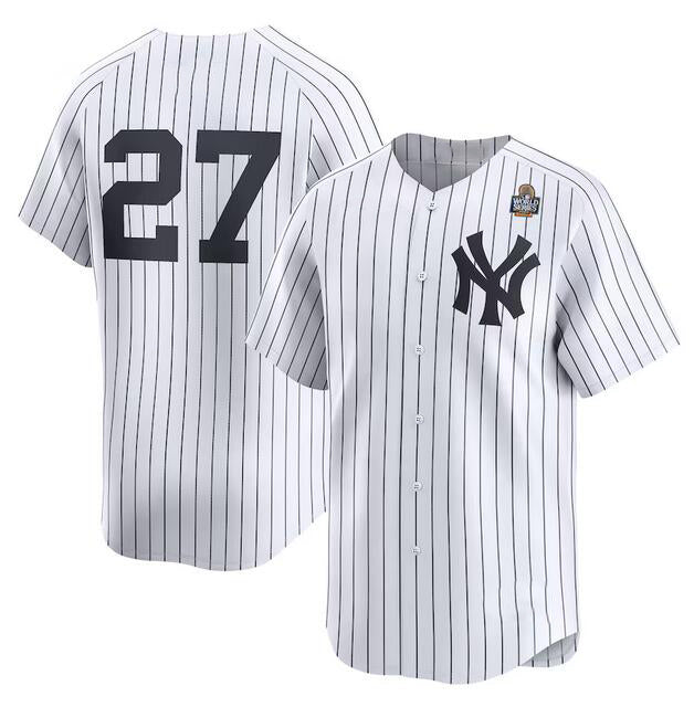 New York Yankees #27 Giancarlo Stanton White KLUNKIM 2024 World Series Home Limited Stitched Jersey