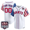 Custom San Francisco Giants America 250 Edition Vapor Premier Limited White KLUNKIM Stitched Jerseys