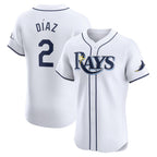 Tampa Bay Rays #2 Yandy Diaz White KLUNKIM Home Elite Player Jersey