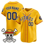 Custom Houston Astros x One Piece Gold KLUNKIM Vapor Premier Limited Jersey - Stitched