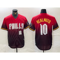 Philadelphia Phillies #10 JT Realmuto Red KLUNKIM 2024 City Player Number Cool Base Jersey 2
