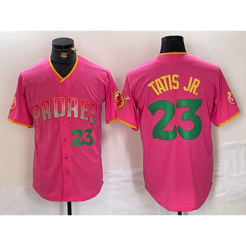 San Diego Padres #23 Fernando Tatis Jr. Pink KLUNKIM Cool Base Stitched Jerseys