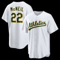 Oakland Athletics #22 Jeff McNeil White KLUNKIM Home Replica Jersey