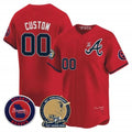 Custom Atlanta Braves Hank Aaron 715th Home Run Patch Vapor Premier Limited Jersey V2 ¨C Red KLUNKIM