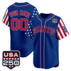 Custom San Francisco Giants America 250 Edition Vapor Premier Limited Royal KLUNKIM Stitched Jerseys