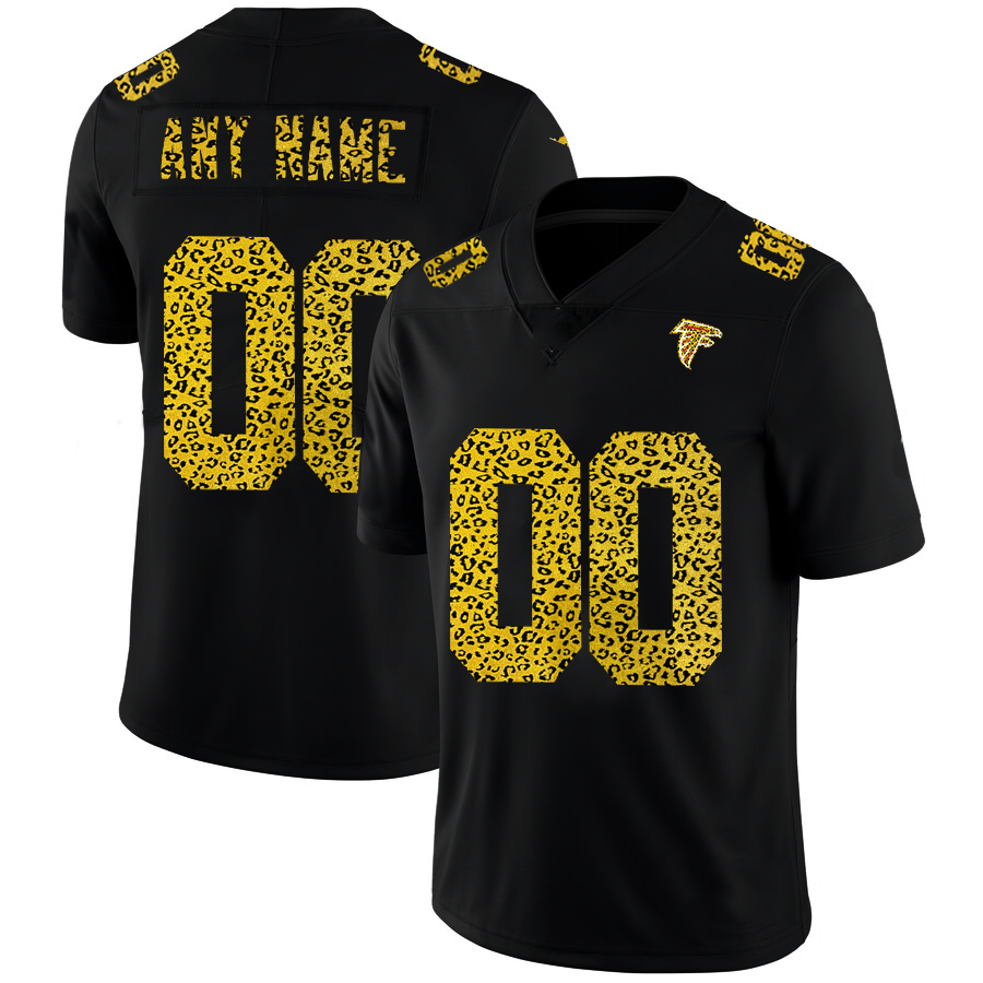 Custom A.Falcons Black KLUNKIM Leopard Print Fashion Vapor Limited Jersey