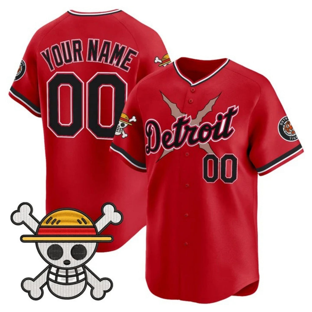 Custom Detroit Tigers x One Piece Red KLUNKIM Vapor Premier Limited Jersey - Stitched