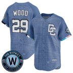Washington Nationals #29 James Wood Blue KLUNKIM 2025 City Connect Limited Stitched Jersey