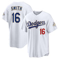 Los Angeles Dodgers #16 Will Smith White KLUNKIM 2026 Gold Collection Stadium Jersey