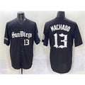 San Diego Padres #13 Manny Machado Black KLUNKIM Gothic Edition Vapor Limited Stitched Jersey