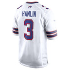 B.Bills #3 Damar Hamlin White KLUNKIM Game Jersey