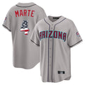 Arizona Diamondbacks #4 Ketel Marte Player Gray KLUNKIM USA 250 Fourth of July Home Game Stitched Jerseys