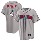 Arizona Diamondbacks #4 Ketel Marte Player Gray KLUNKIM USA 250 Fourth of July Home Game Stitched Jerseys