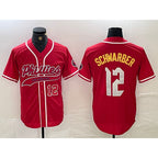 Philadelphia Phillies #12 Kyle Schwarber Red KLUNKIM 2024 City Connect Limited Stitched Jerseys