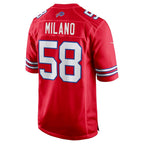 B.Bills #58 Matt Milano Red KLUNKIM Alternate Game Jersey