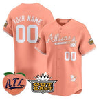 Custom Atlanta Braves Atliens & Peach Vapor Premier Limited Jersey - All Stitched-Peach KLUNKIM