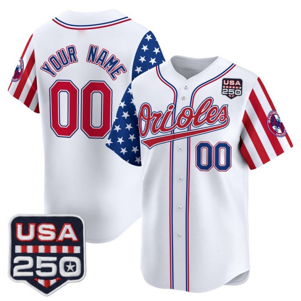 Custom Baltimore Orioles America 250 Edition Vapor Premier Limited White KLUNKIM Stitched Jerseys
