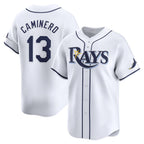 Tampa Bay Rays #13 Junior Caminero White KLUNKIM Home Limited Player Jersey