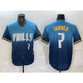 Philadelphia Phillies #7 Trea Turner Number Blue KLUNKIM 2024 City Connect Limited Stitched Jersey 2