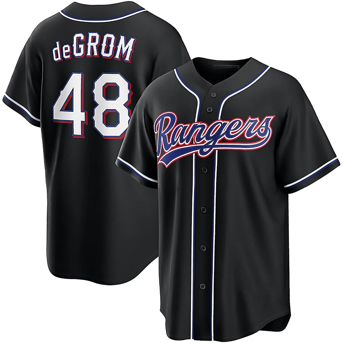 Texas Rangers #48 Jacob Degrom 2026 Black KLUNKIM Out Fashion Jersey