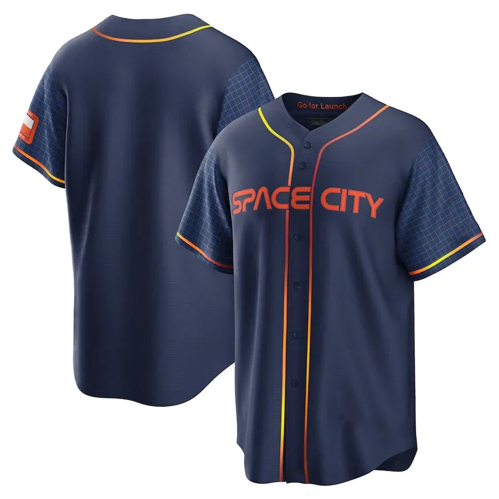 Houston Astros Blank Player Navy KLUNKIM City Connect Home Game Stitched Jerseys