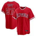 Los Angeles Angels #27 Mike Trout Player Red KLUNKIM Home Game Stitched Jerseys