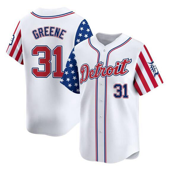 Detroit Tigers #31 Riley Greene White KLUNKIM 2025 Independence Day Vapor Premier Limited Stitched Jersey