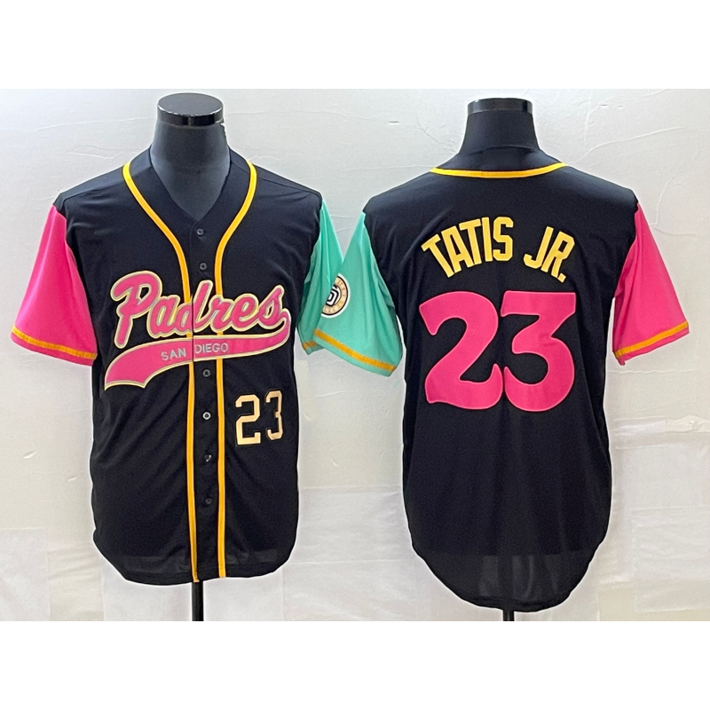 San Diego Padres #23 Fernando Tatis Jr Number Black KLUNKIM NEW 2023 City Connect Cool Base Stitched Jersey
