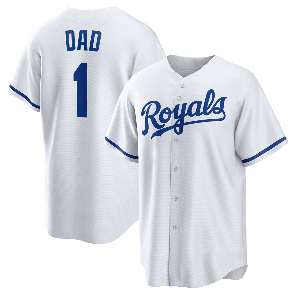 Kansas City Royals #1 Dad White KLUNKIM Home Replica Jersey