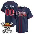 Custom Atlanta Braves x One Piece Navy KLUNKIM Vapor Premier Limited Jersey - Stitched