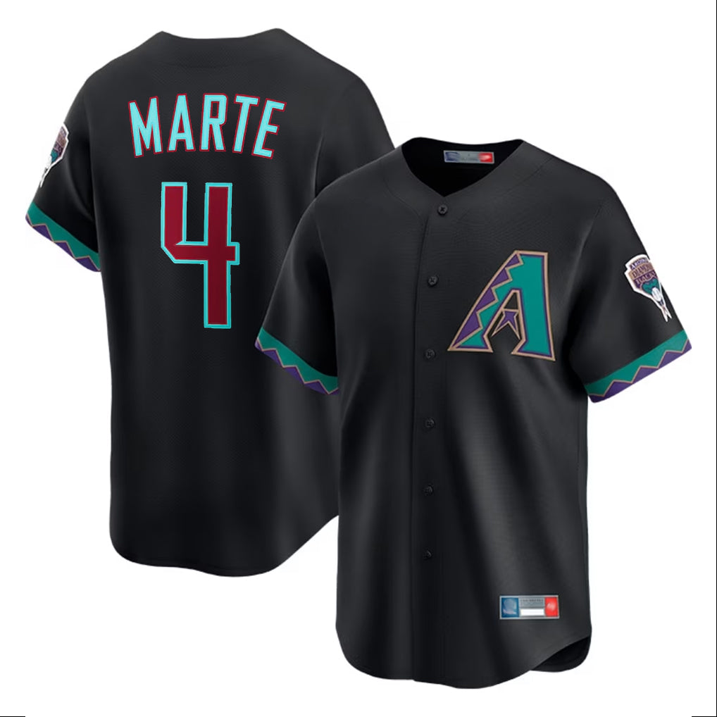 Arizona Diamondbacks #4 Ketel Marte Player Black KLUNKIM Fashion Out Home Game Stitched Jerseys