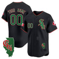 Custom Chicago White Sox Mexico Vapor Premier Limited Jersey ¨C Illinois Patch ¨C Black KLUNKIM