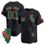 Custom Chicago White Sox Mexico Vapor Premier Limited Jersey ¨C Illinois Patch ¨C Black KLUNKIM