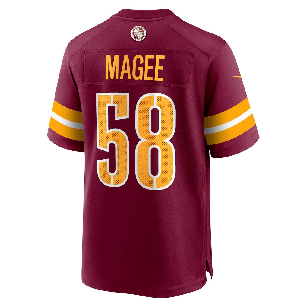 W.Commanders #58 Jordan Magee Burgundy KLUNKIM Game Jersey