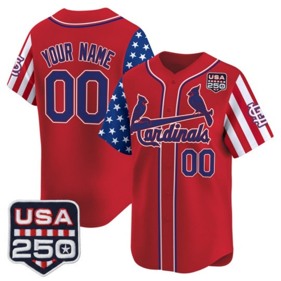 Custom St. Louis Cardinals America 250 Edition Vapor Premier Limited Red KLUNKIM Stitched Jerseys