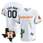 Custom Houston Astros Cactus Jack Patch Vapor Premier Limited Jersey V9 ¨C White KLUNKIM