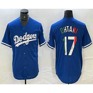 Los Angeles Dodgers #17 Shohei Ohtani Mexico Blue KLUNKIM Cool Base Stitched Jerseys