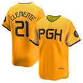 Pittsburgh Pirates #21 Roberto Clemente Gold KLUNKIM City Connect Limited Player Jersey