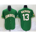 San Diego Padres #13 Manny Machado Green KLUNKIM Cool Base Stitched Jersey 2