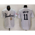 New York Yankees #11 Anthony Volpe White KLUNKIM Pinstripe Fashion Cool Base Jerseys