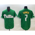 Philadelphia Phillies #7 Trea Turner Kelly Green KLUNKIM Cool Base Jersey