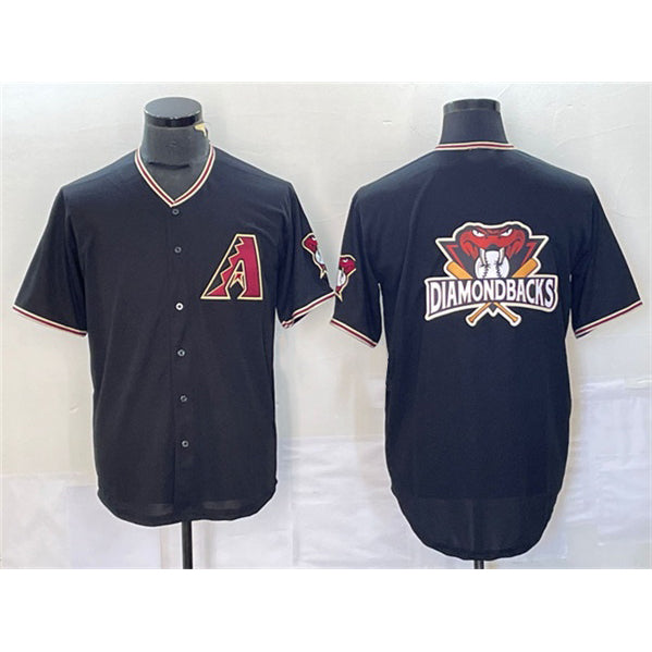 Arizona Diamondbacks Black KLUNKIM Team Big Logo Cool Base Stitched Jersey