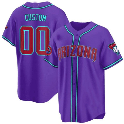 Custom Arizona Diamondbacks 2024 Cool Base Jersey V2 ¨C Purple KLUNKIM