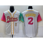 San Diego Padres #2 Xander Bogaerts White KLUNKIM Number NEW 2023 City Connect Cool Base Stitched Jersey