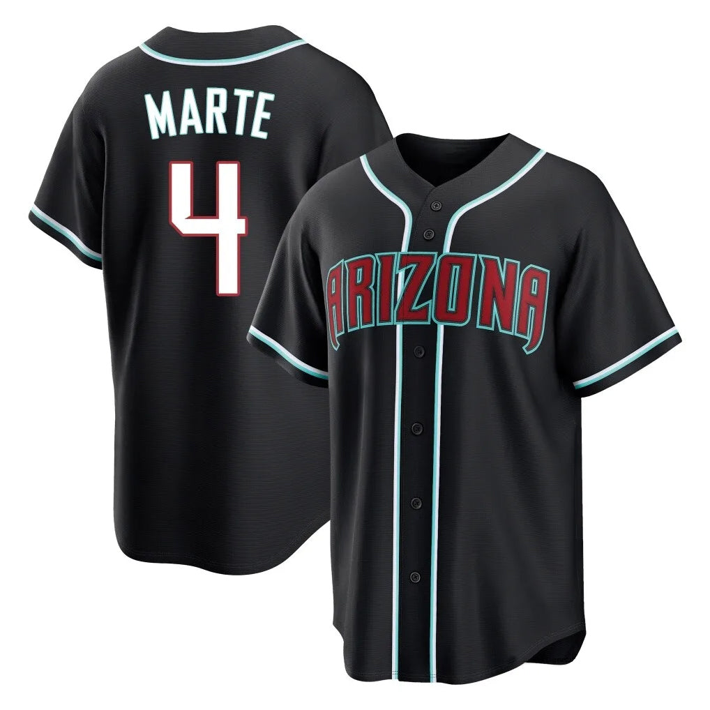 Arizona Diamondbacks #4 Ketel Marte Player Black KLUNKIM Home Game Stitched Jerseys