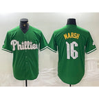 Philadelphia Phillies #16 Brandon Marsh Green KLUNKIM 2024 City Connect Stitched Jersey