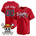 Custom Atlanta Braves x One Piece Red KLUNKIM Vapor Premier Limited Jersey - Stitched