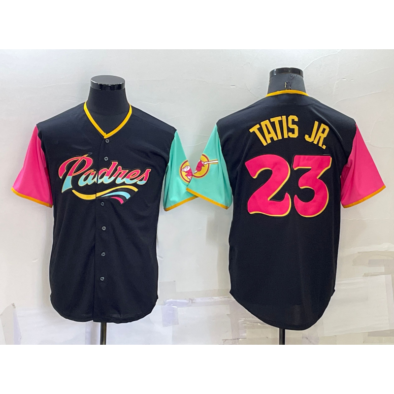 San Diego Padres #23 Fernando Tatis Jr Black KLUNKIM 2022 City Connect Cool Base Stitched Jersey