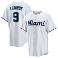 Miami Marlins #9 Xavier Edwards White KLUNKIM Home Replica Jersey